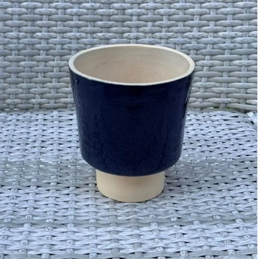 Bordallo Pinheiro Portugal Blue Ceramic Cachepot Planter Pedestal Pot 6